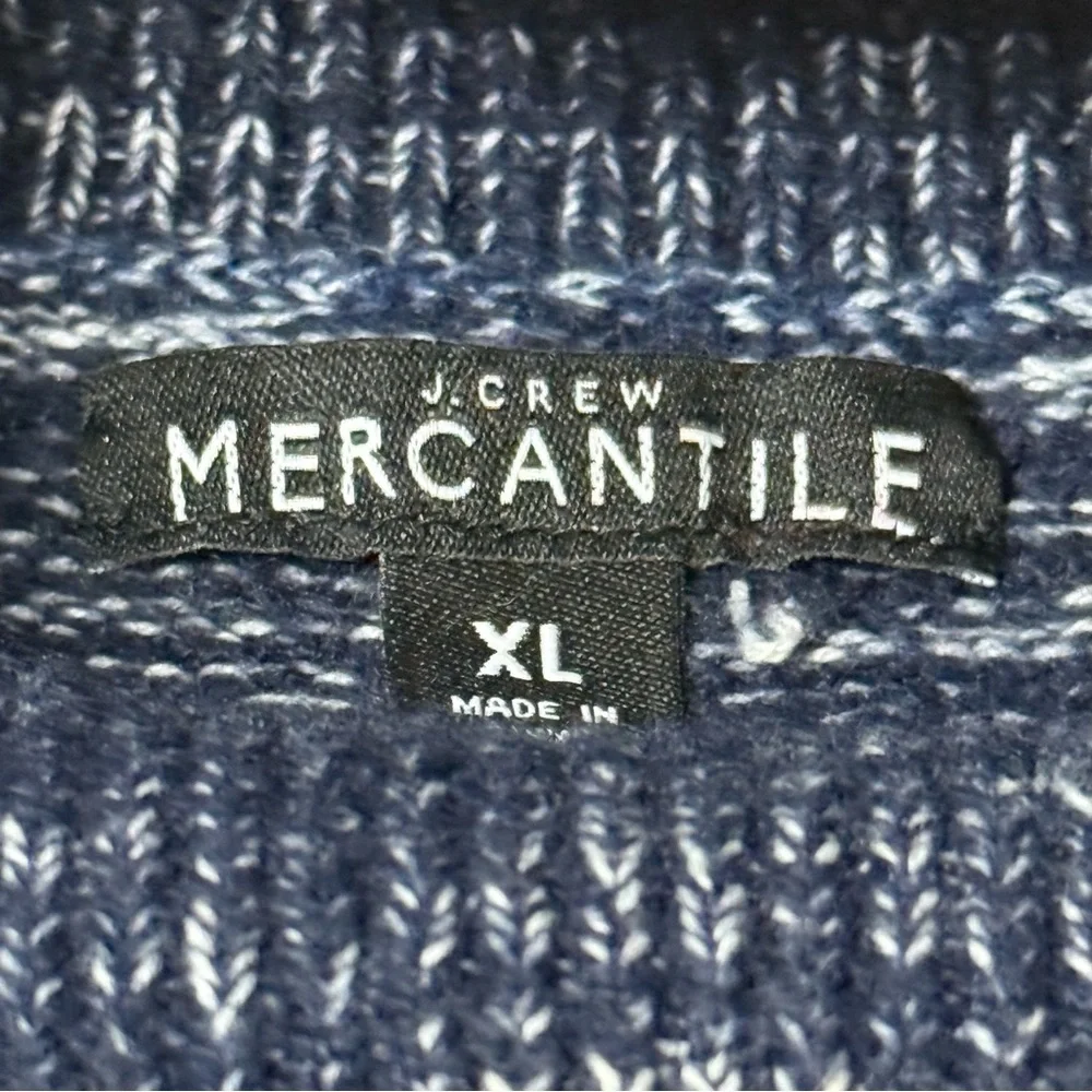 J. Crew Mercantile Space Dyed Turtleneck Sweater Womens Size XL Navy Blue Ribbed